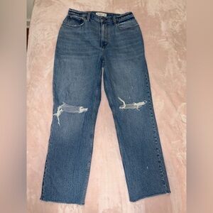 Abercrombie & Fitch High-Rise Distressed Blue Jeans
